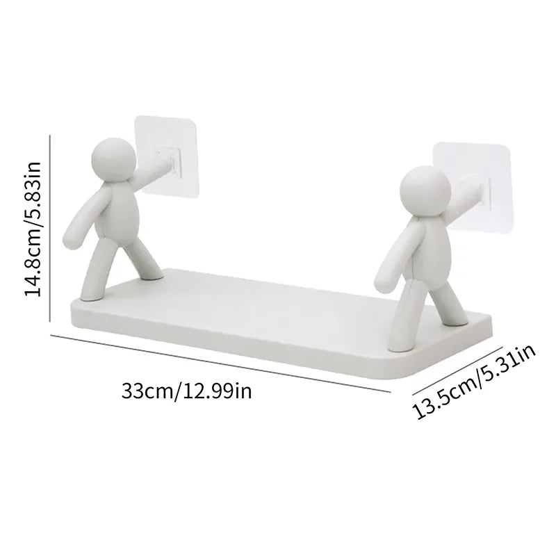 Floating Adhesive Bathroom Shelf